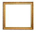 Classical golden wooden picture frame cutout Royalty Free Stock Photo