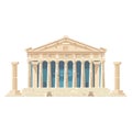 Classical Greek architecture ancient columns, modern success Royalty Free Stock Photo