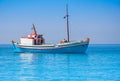 Classical Greek fishing boat in the sea