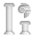 Classical Greek or Roman Ionic column Royalty Free Stock Photo