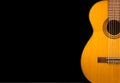 Classical guitar on a black background