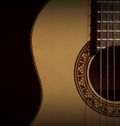 Classical guitar closeup ?On white background Royalty Free Stock Photo