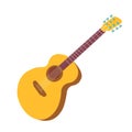 Classical Guitar. Flat Design Vector Illustration Of Hand Drawn Acoustic Guitar. Illustration isolated on white Royalty Free Stock Photo