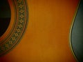 Classical Guitar Font Sound Hole Focus Retro View Royalty Free Stock Photo