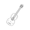 Classical guitar icon sketch Royalty Free Stock Photo