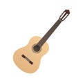 Guitar classic acoustic music instrument white background