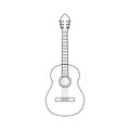 Classical guitar line art vector illustration Royalty Free Stock Photo
