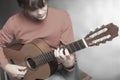 Classical guitar player details Royalty Free Stock Photo