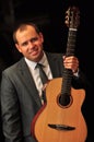 Classical guitar player Dmytro Manko performig musical set Royalty Free Stock Photo