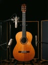 Classical Guitar Recording Scene Royalty Free Stock Photo