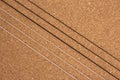Classical guitar strings on balsa wood texture background Royalty Free Stock Photo