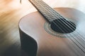 Classical guitar and strings, professional instrument