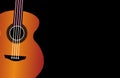 Classical guitar wallpaper isolated on black background for poster design