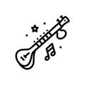 Black line icon for Classical, sitar and musical