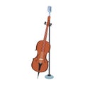 Classical instruments, microphone and cello icon image