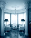 Classical interior in blue Royalty Free Stock Photo