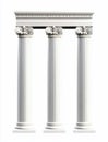 Classical Ionic Columns and Architectural Structure Isolated on White