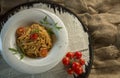 Pasta with tomato sauce stock photo Royalty Free Stock Photo