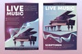 Live music concert promo brochure vector template