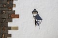 Classical lantern on a white wall, Teguise, Lanzarote