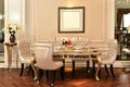Dining room furniture in villa Royalty Free Stock Photo