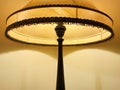 Classical luxury and elegant wooden floor lamp, close up shoot.