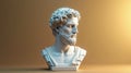 Classical marble bust of bearded man with curly hair in soft lighting Royalty Free Stock Photo