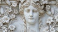 Classical Marble Sculpture Detail with Floral Motifs