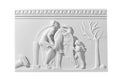 Classical marble slab with antique scene