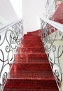 Classical mosaic stairs with beautiful handrail Royalty Free Stock Photo