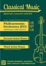 Classical music concert violin vertical music flyer template