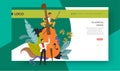 Classical music concert violoncello playing web page template