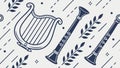 Classical Music Instruments Seamless Pattern, vector design Generative AI Royalty Free Stock Photo
