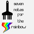 Classical music logo with rainbow and piano keys Royalty Free Stock Photo