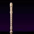 Classical musical instrument is the block flute on black background Royalty Free Stock Photo