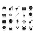 Classical musical instrument drop shadow black glyph icons set Royalty Free Stock Photo