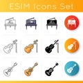 Classical musical instrument icons set Royalty Free Stock Photo