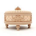 Classical Ornate Trunk: Beige Ottoman Government Cabinet 3d Render