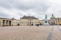 Classical palace facades with rococo interiors of the Amalienborg, the home of the Danish royal family, and is located in