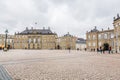 Classical palace facades with rococo interiors of the Amalienborg, the home of the Danish royal family, and is located in