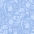 Classical pattern of Venus de Milo and columns