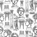 Classical pattern of Venus de Milo and columns