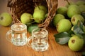 Classical pear liquor made of European wild pear Royalty Free Stock Photo