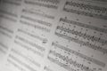Classical piano notes close-up detail,