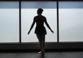 Classical Position ballet dancer silhouette Royalty Free Stock Photo