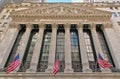 Classical revival building of New York Stock Exchange, wall street Royalty Free Stock Photo