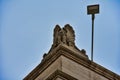 1920 classical revival style Scottish Rite Masonic Temple statuary detail Royalty Free Stock Photo