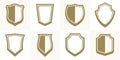 Classical shields collection vector design elements, defense and safety icons.