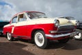 Classical soviet oldtimer Volga GAZ-21 at the exhibition and parade of retro cars