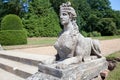 Classical sphinx statue. Woman head with lion body. Ornamental s Royalty Free Stock Photo